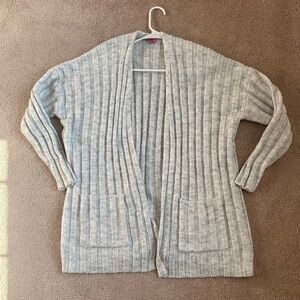 Cozy Gray Open-Front Sweater